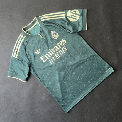 Real Madrid Mbappé Shape Shifters away jersey, front view, genuine adidas Real Madrid jersey